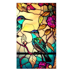 Фолио за прозорци с дизайн на колибри в стил витраж, ORIGINAL DEALS - Дом и градина