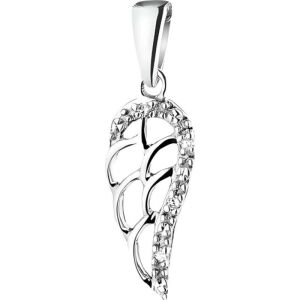 Wisiorek, srebro Jolie, srebro 925, wzór skrzydeł z kamieniami, 1,1 g, 25 x 10 mm 114974504 - Flippy Wisiorek damski