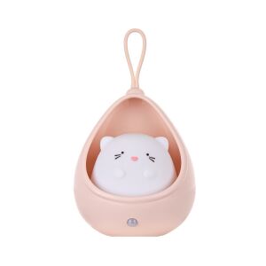 Lampa de veghe portabilă KeepHome cu senzor de mișcare, roz, design pisoi, stinsă - Lampi de veghe si proiectoare