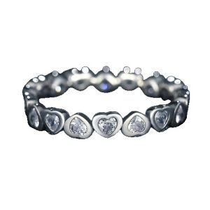 Inel Argint 925 Circular Inimi cu  Pietre M53 114974764 - Inele pentru femei