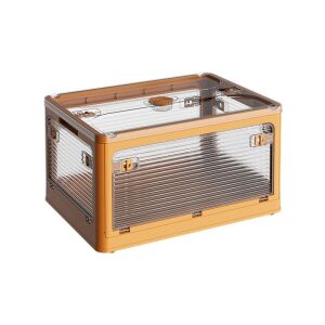 KeepHome faltbarer Aufbewahrungskasten mit Deckel, 29L, orange, Kunststoff, 40.5x29x24.5 cm - Aufbewahrungsboxen und -körbe