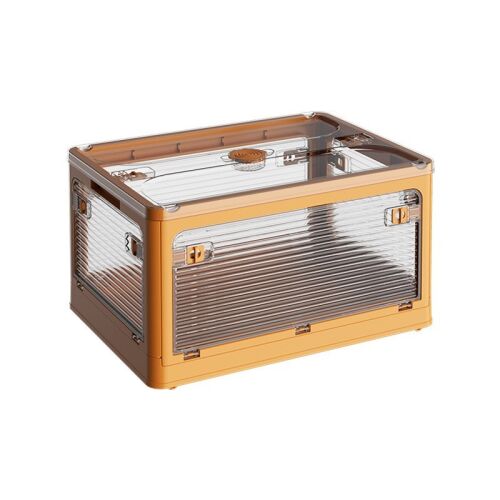 KeepHome faltbarer Aufbewahrungskasten mit Deckel, 29L, orange, Kunststoff, 40.5x29x24.5 cm