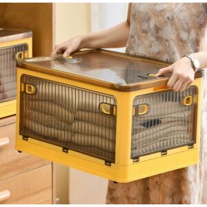 KeepHome Cutie de Depozitare Pliabilă cu Capac, 85 L, Plastic, 60x42x34 cm, Portocaliu - Depozitare și organizare