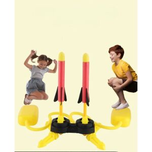 Gyerekjáték, lábas rakétavető, két kilövő, 6 db lámpás rakéta