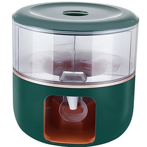 Dispenser de apă rotativ KeepHome cu 3 compartimente, 6L, verde, vedere din față