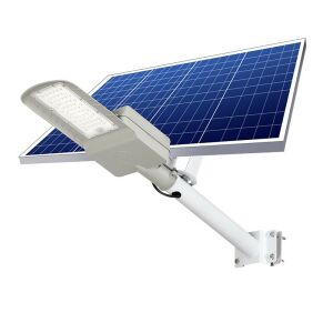Lampa stradală solară KeepHome, cu 60 LED-uri SMD, 2250 lm, panou 25W, putere 200W, autonomie 12-16 ore, telecomandă, montare prin fixare, pentru stradă sau grădină - Lămpi stradale