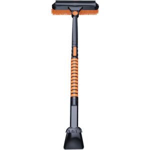 Flippy hólapát, 3 az 1-ben, kefe és kaparó, forgó, teleszkópos, levehető, alumínium és ABS anyag, 100 x 25 cm, fekete