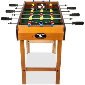 Masă de fotbal KeepHome cu 18 jucători, 6 mânere, tabel de scor, metal, lemn și ABS, 69 x 36.5 x 61 cm, cu picioare, pentru copii/adulți - Mese de fotbal si accesorii