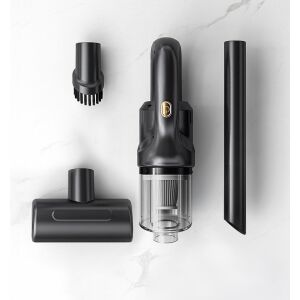 Hordozható vezeték nélküli porszívó, KeepHome, USB töltés, otthonra és autóra, autonómia 45 perc, fekete