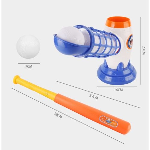 Interaktív baseball játék, KeepHome Launcher, dobás az ütőn lévő kioldógombbal, ütőt és 5 labdát tartalmaz, 37 x 23 x 16 cm-es talp, 59 cm-es ütő, többszínű