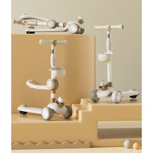 3 az 1-ben többfunkciós robogó, KeepHome, gyerekeknek, 1-7 éves korig, fényekkel és zenével, 360 fokban állítható, könnyen összecsukható, magasságállítás, dinoszaurusz modell, 67-76 x 24 x 55