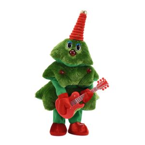 KeepHome Bradut Dansator si Cantaret, Jucarie de Plus, Verde, cu Chitara - Plușuri interactive