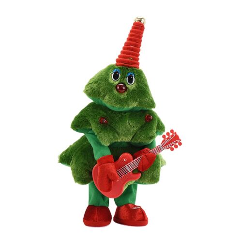 KeepHome Bradut Dansator si Cantaret, Jucarie de Plus, Verde, cu Chitara