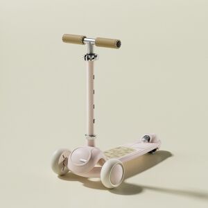 KeepHome 7-in-1 Rosa Klappbarer Scooter mit verstellbarem Lenker, abnehmbaren Teilen, LED-Leuchten, Musik, Fußstütze - Flippy