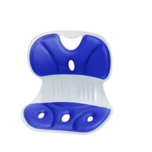 Възглавница за коригиране на стойката KeepHome, синя, преден изглед, показваща ергономичния дизайн и дишащите отвори. - Flippy