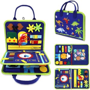 Montessori Foglalkoztató Könyv Kisgyermekeknek, KeepHome, Oktató Játék Tevékenységekkel, 3 Oldal, Ábécé Design, Kék - Flippy