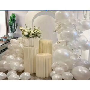 KipHome Set Arcade Baloane Latex Albe - 120 Baloane Petrecere pentru Botez, Nunta si Evenimente - Baloane