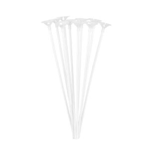 Set de 10 bețe pentru baloane din plastic transparent KipHome cu rozete - Baloane