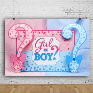 Banner Petrecere Gender Reveal, KeepHome, Fata sau Baiat, Roz si Albastru, 150 x 100 cm - Accesorii pentru petrecere