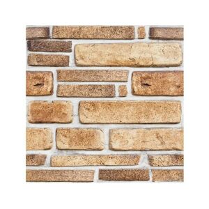 3D тапет KeepHome, имитация на тухла, бежов, самозалепващ, 30x30 cm, покритие 0,9 кв.м, 10 броя - Flippy