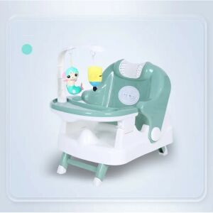 2 az 1-ben gyerekszék, KeepHome, asztaltálalásra és fürdőszobába, többfunkciós, összecsukható, hordozható, műanyag, állítható háttámla, 58 x 39 cm, világoszöld