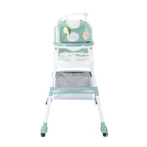 Scaun de Masă Multifuncțional pentru Bebeluși KeepHome cu Roți, Coș de Depozitare, Suport pentru Jucării și Centură de Siguranță, Verde - Scaune de masa bebe