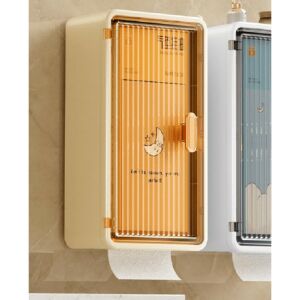 KeepHome Falra Szerelhető Kozmetikai Szervező Átlátszó Ajtóval, Bézs - Kozmetikai rendszerező