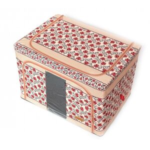 KipHome Flippy 66L összecsukható tárolódoboz virágmintával és átlátszó ablakkal - Gardrób rendszerező