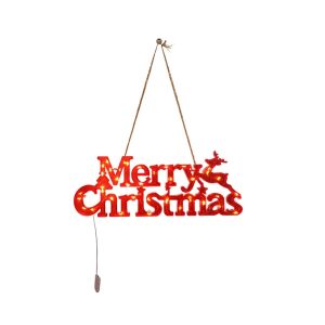 Karácsonyi LED installáció, KeepHome, 3D betűk, Boldog karácsonyt, Meleg fény, 27,5 x 10,5 x 1,4 cm, Piros