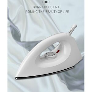 Fier de călcat uscat Royal Flippy 1200W, alb, talpă ceramică, pe un fundal alb - Flippy