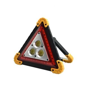 Triunghi Multifunctional de Avertizare, KipHome, Lanterna LED, Impermeabil IP65, 800 lm, 2 x AA, Functie Incarcare Telefon, USB si Micro USB, COB, Portocaliu 114978261 - Triunghiuri reflectorizante