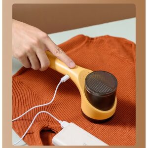 KeepHome Elektromos Szőrszedő, USB Tölthető Bolyhosító, 3 Sebességfokozat, Sárga - Textilborotva