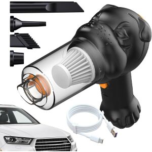 Autós porszívó 4 az 1-ben, hordozható vezeték nélküli, KeepHome, 120 W, autonómia 1-3 óra, 2 sebesség, nedves/száraz szívás, kénező/felfújó funkció, fekete