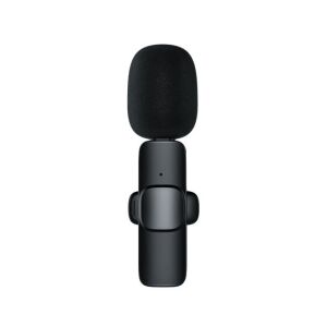 Lavaliera vezeték nélküli mikrofon, KeepHome, 1 mikrofon és 1 vevő 3,5 mm, autonómia 1-3 óra, Bluetooth 5.0, >70 dB, akkumulátor 50 mAh, fekete