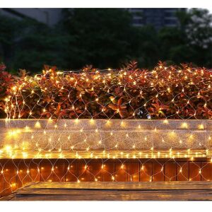 Luminați de Crăciun KeepHome Flippy 12m x 2m cu 960 LED-uri albe calde, 8 moduri de iluminare, fir transparent, prelungitor de 5m inclus - Ghirlande luminoase