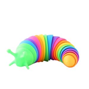 Antistressz érzékelő játék, KeepHome, Fidget játékok, Rainbow Caterpillar, 18,6 cm, világító funkció, +3 év, többszínű