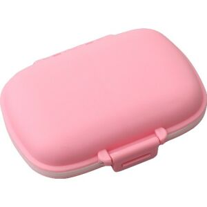 Organizer na leki, plastikowy, 8 przegródek, 0,1 l, różowy, Flippy, 11 x 7 cm