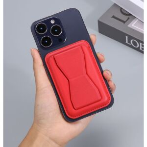 KeepHome MagSafe kártyatárca beépített tartóval, piros