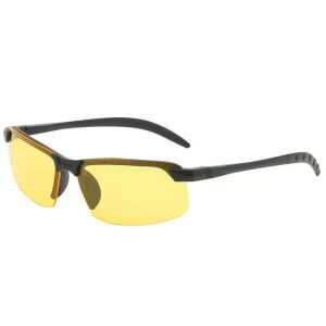 KeepHome Polarized Night Vision szemüveg vezetéshez kerékpározáshoz sárga lencse védő fekete keret PC 14 x 3,7 cm 15,2 g