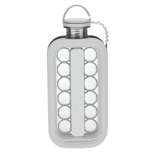 Преносим ледогенератор 2 в 1, KeepHome, стъклена тава, диаметър 3 см, многофункционален, 17 кубчета лед, 27,5 х 11,4 х 5,5 см, цвят бял 114979726