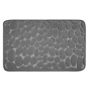 Csúszásmentes fürdőszőnyeg, KeepHome, Quick Dry, 3D Stone Model, 40x60 cm, Szürke