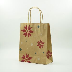 12 db-os ajándéktasak készlet, KeepHome, karácsonyi témájú nyomat, véletlenszerű minta, papír, egyszerű ajándékcsomagolás, 18,5x22,5x8,5 cm, többszínű