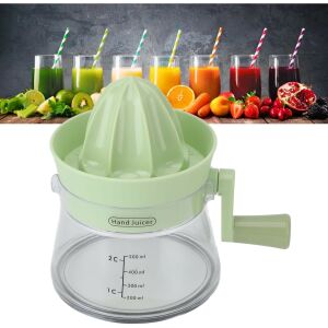 Zöld kézi citrusprés üveg tartállyal és fogantyúval, KeepHome márka - Kézi aprító, Kézi mixer, Gyümölcscentrifuga és préselő és Elektromos tésztagép