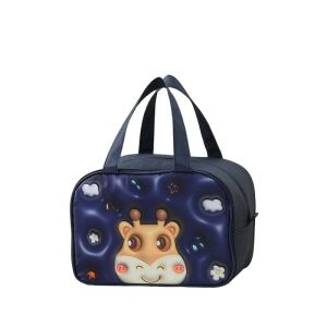 KeepHome hőszigetelt ebédtáska 3D rajzfilm mintával, kék színű zsiráffal, gyerekeknek - Uzsonnás táska