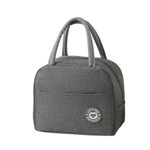 Geantă termică KeepHome, gri, cu logo panda, pentru muncă, școală sau picnicuri - Flippy