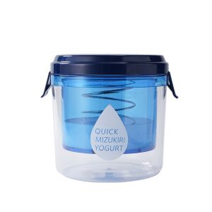 Quick Mizukiri joghurtkészítő, kék és átlátszó műanyag tartály rugóval belül, görög joghurt készítéséhez otthon - Joghurtkészítő gép