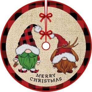 Covoras brad Craciun KipHome Gnomi, 90cm diametru, multicolor - Flippy Decorațiuni de Crăciun