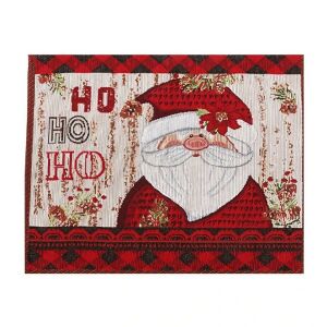 Asztali szalvéta, KeepHome, Mikulás minta, HoHoHo felirat, karácsonyi téma, asztaltörlő, pamut és szintetikus szálak, 43x33 cm, piros 114981618 - Tányéralátét