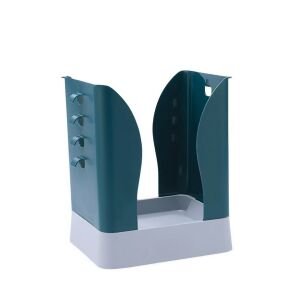 KeepHome műanyag kihúzható szemetes, állítható, összecsukható, sokoldalú, konyhába, fürdőszobába vagy irodába, univerzális szemetes, 21x25x17 cm, kék szürke