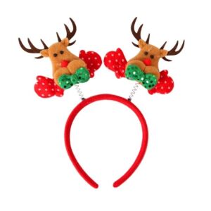 Dekoratív koszorú, KeepHome, karácsonyi téma, 12 x 25 cm, rénszarvas modell szarvakkal, univerzális méret, piros/barna 114981883 - Hajcsat, hajráf